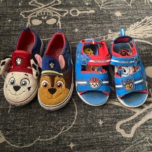 Paw Patrol Kids Sneakers - Blue, Red, and Brown